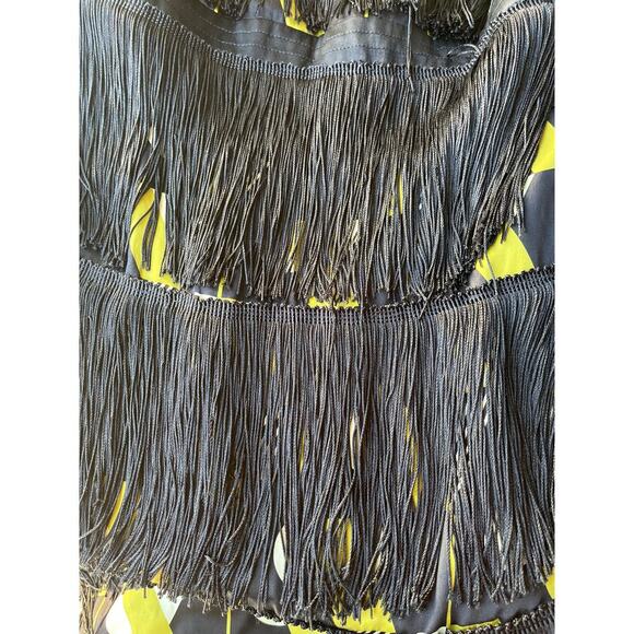 Maggy London Womens Vintage Fringe Silk Cocktail Mini Dress - Picture 10 of 11